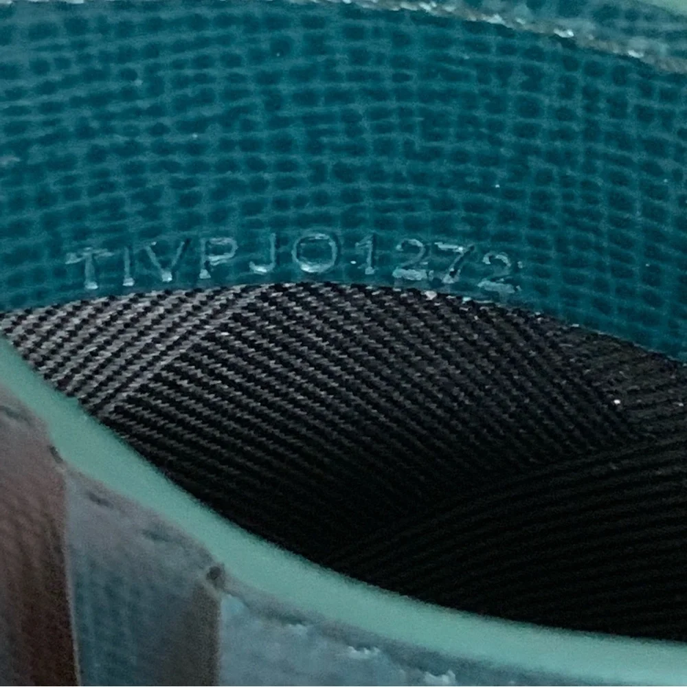 BURBERRY London Leather Card Case Wallet in Dark Teal, NEW
